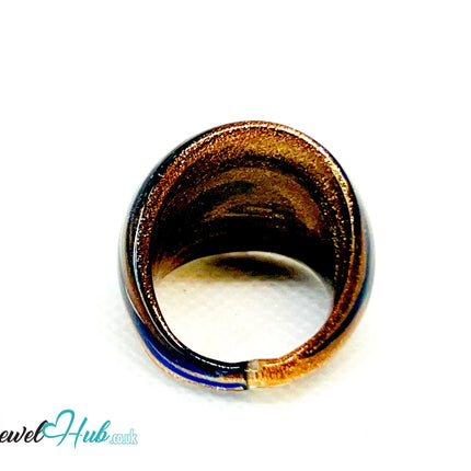 GoldGrid 🖤 Glass Ring – UK O · US 7.5 · Giant Series · Checkered Statement · 9.26g CT