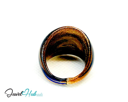🖤 GoldGrid Glass Ring – UK O · US 7.5 · Giant Series · Checkered Statement · 9.26g CT