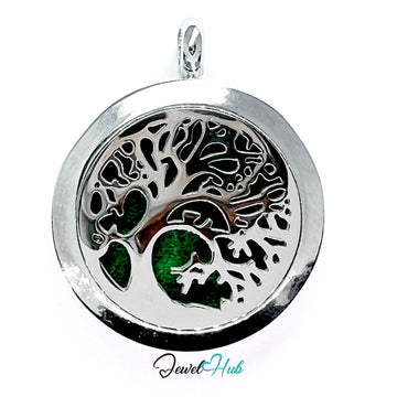 Stainless Steel Aromatherapy Pendant – Tree of Clarity