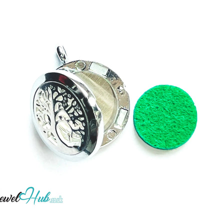 🌳 Tree of Wholeness – Stainless Steel Aromatherapy Pendant for Balance & Connection EM