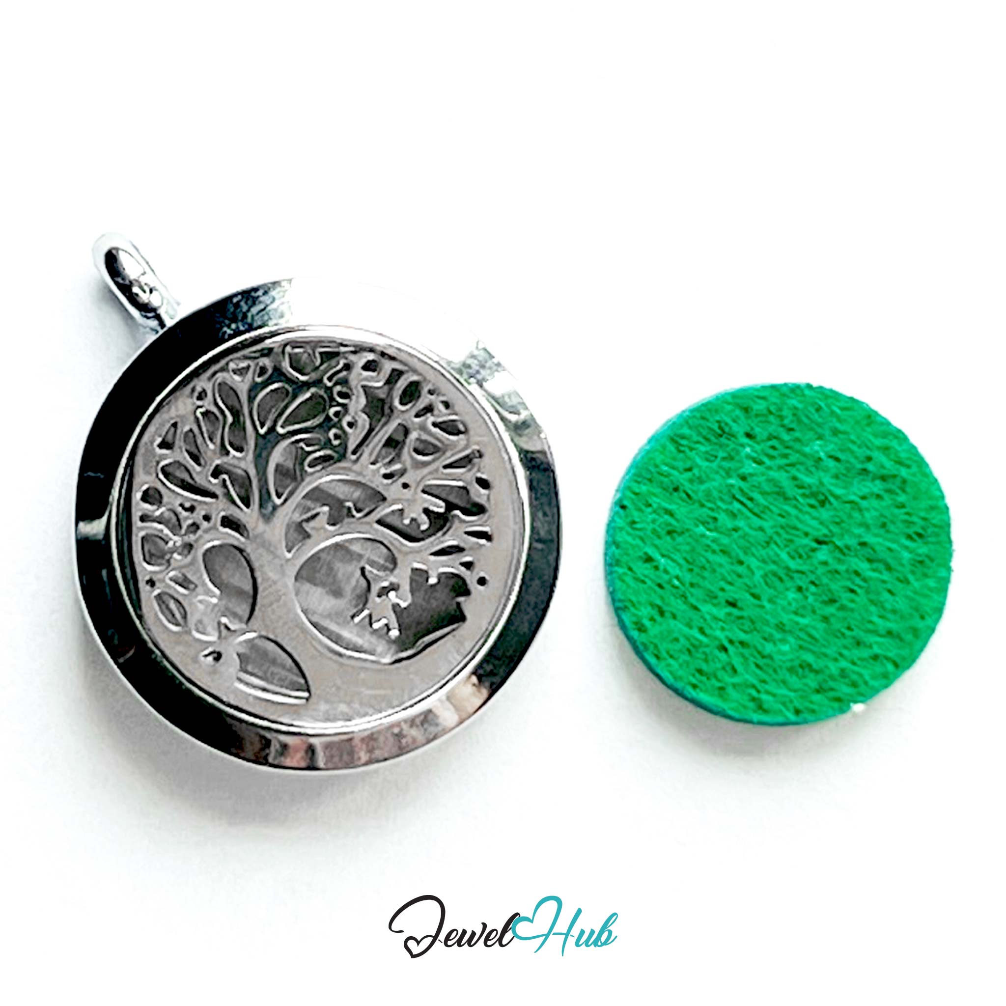 Stainless Steel Aromatherapy Pendant – Tree of Clarity