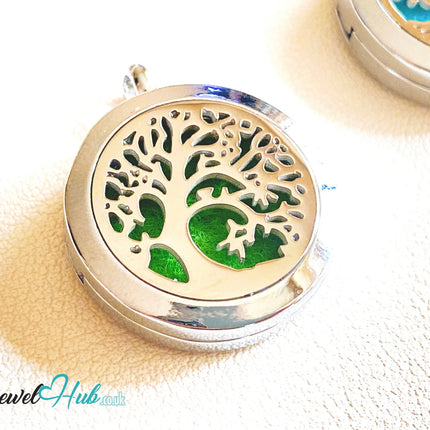 🌳 Tree of Wholeness – Stainless Steel Aromatherapy Pendant for Balance & Connection EM