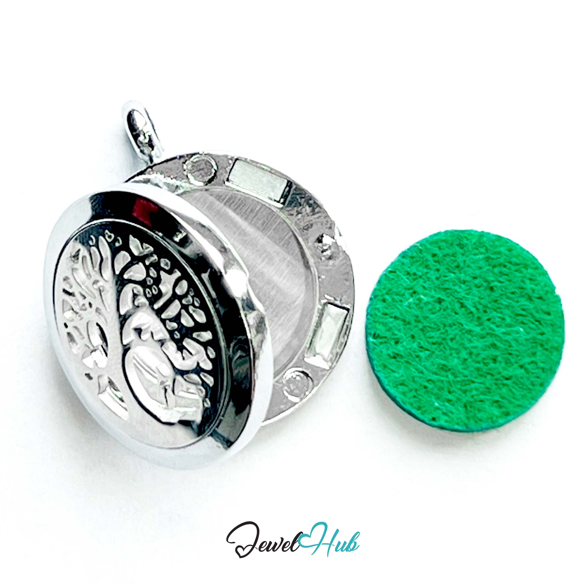 Stainless Steel Aromatherapy Pendant – Tree of Clarity