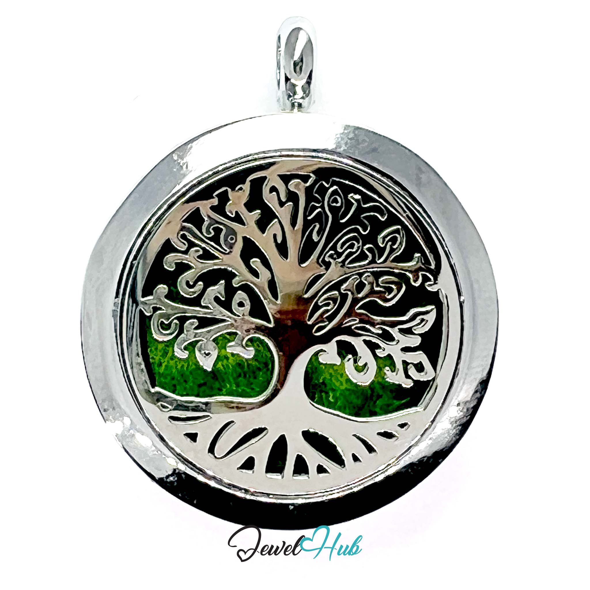 Stainless Steel Aromatherapy Pendant – Tree of Strength
