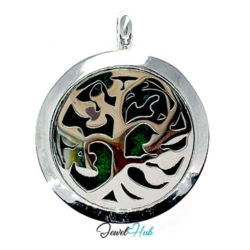 Stainless Steel Aromatherapy Pendant – Tree of Light
