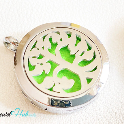 🌳 Tree of Light – Stainless Steel Aromatherapy Pendant for Uplift & Reflection CT