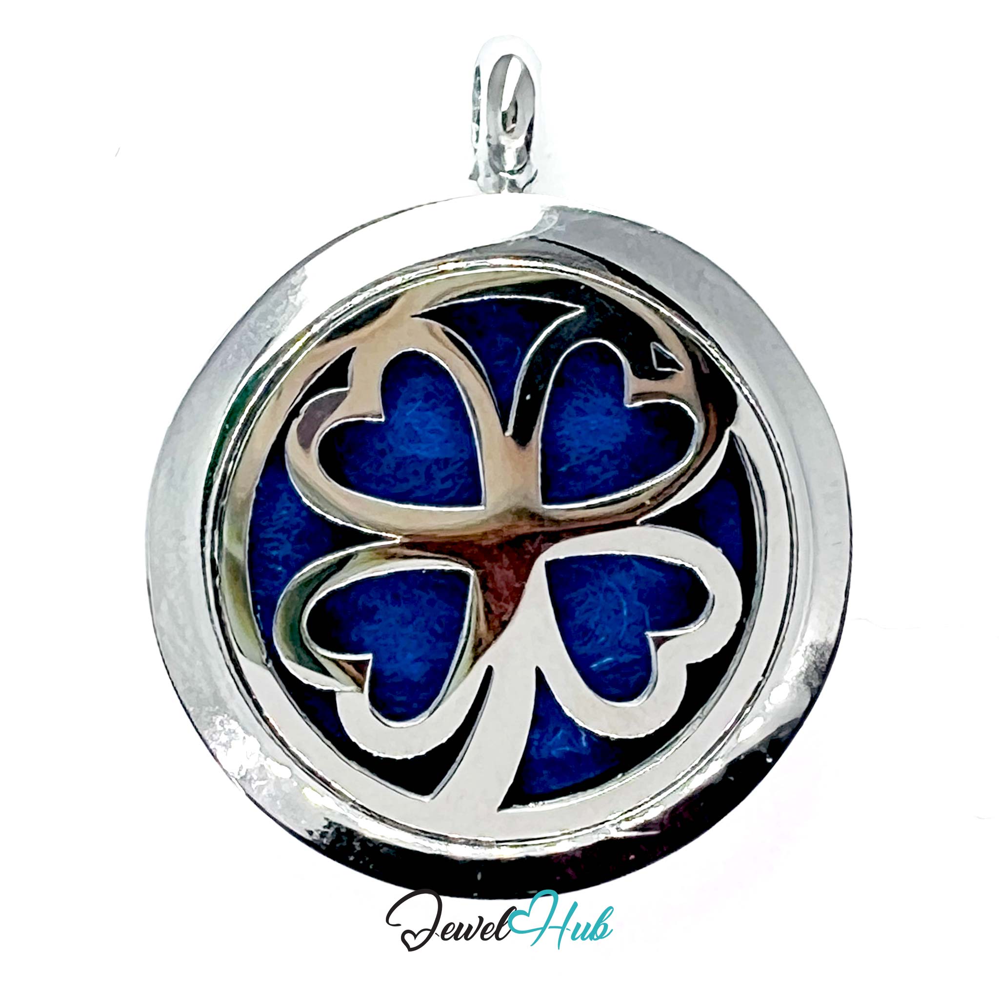Stainless Steel Aromatherapy Pendant – Clover of Fortune