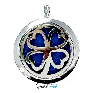 Stainless Steel Aromatherapy Pendant – Clover of Fortune