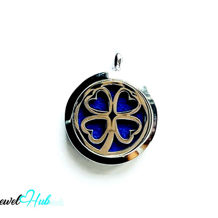 🍀 Clover of Fortune – Stainless Steel Aromatherapy Pendant for Luck & Lightheartedness CT