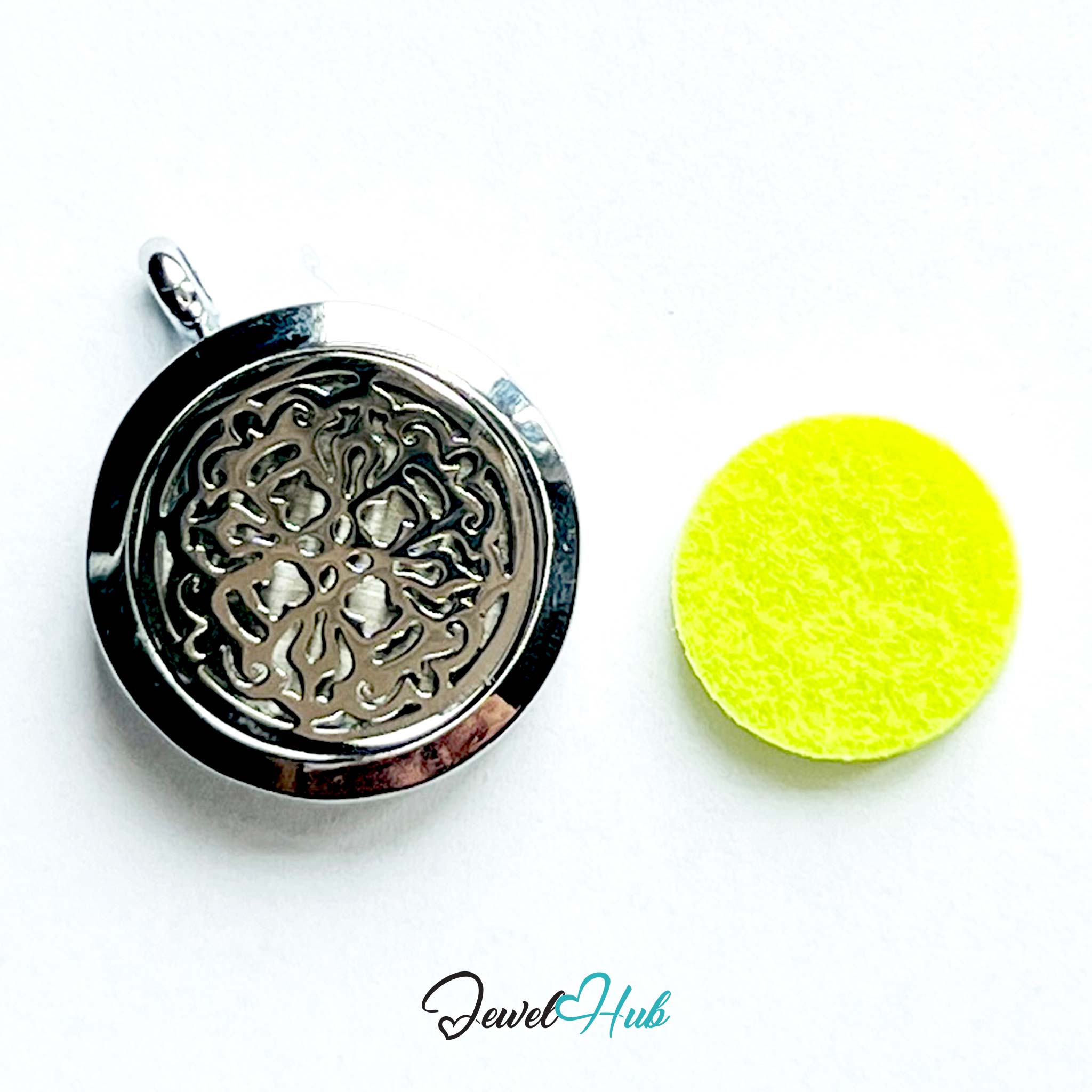 Stainless Steel Aromatherapy Pendant – Botanical Grace Floral Flow