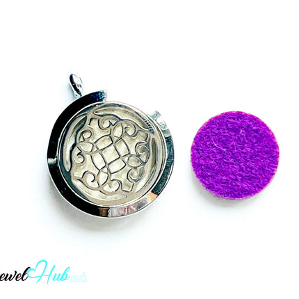 🌀 Ornamental Aura – Stainless Steel Aromatherapy Pendant for Elegance & Centering CT