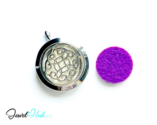 🌀 Ornamental Aura – Stainless Steel Aromatherapy Pendant for Elegance & Centering CT