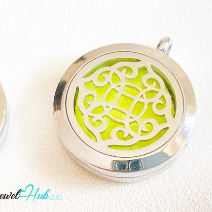 🌀 Ornamental Aura – Stainless Steel Aromatherapy Pendant for Elegance & Centering CT