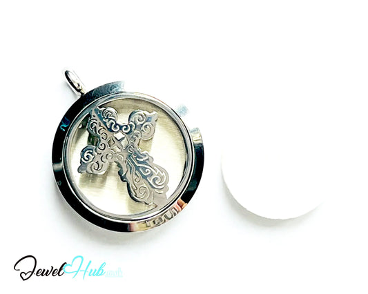 ✝️ Sacred Grace – Stainless Steel Aromatherapy Pendant for Faith & Inner Peace CT