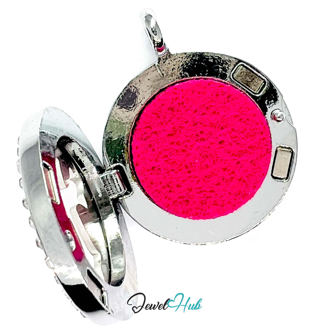 Pendant with red cross design and crystal embellishments on a white background, branded 'Jewel Hub'.
