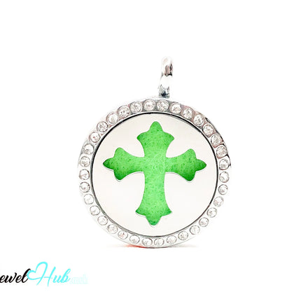 ✝️ Crystal Cross – Stainless Steel Aromatherapy Pendant for Peace & Presence CT