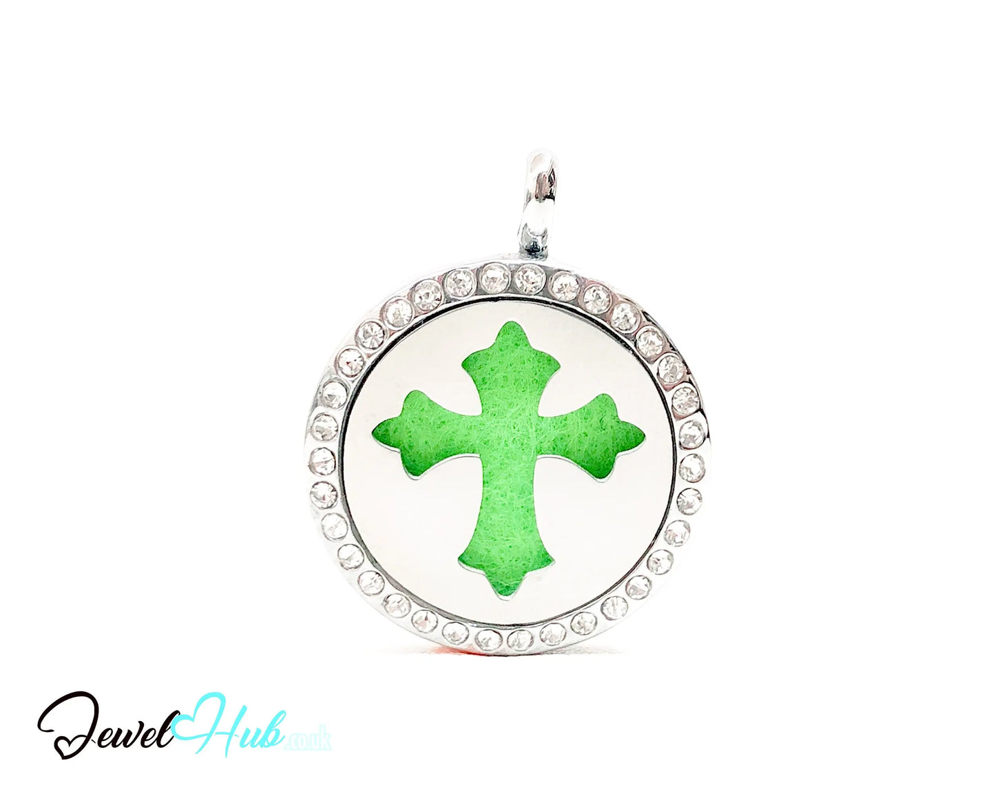 ✝️ Crystal Cross – Stainless Steel Aromatherapy Pendant for Peace & Presence CT