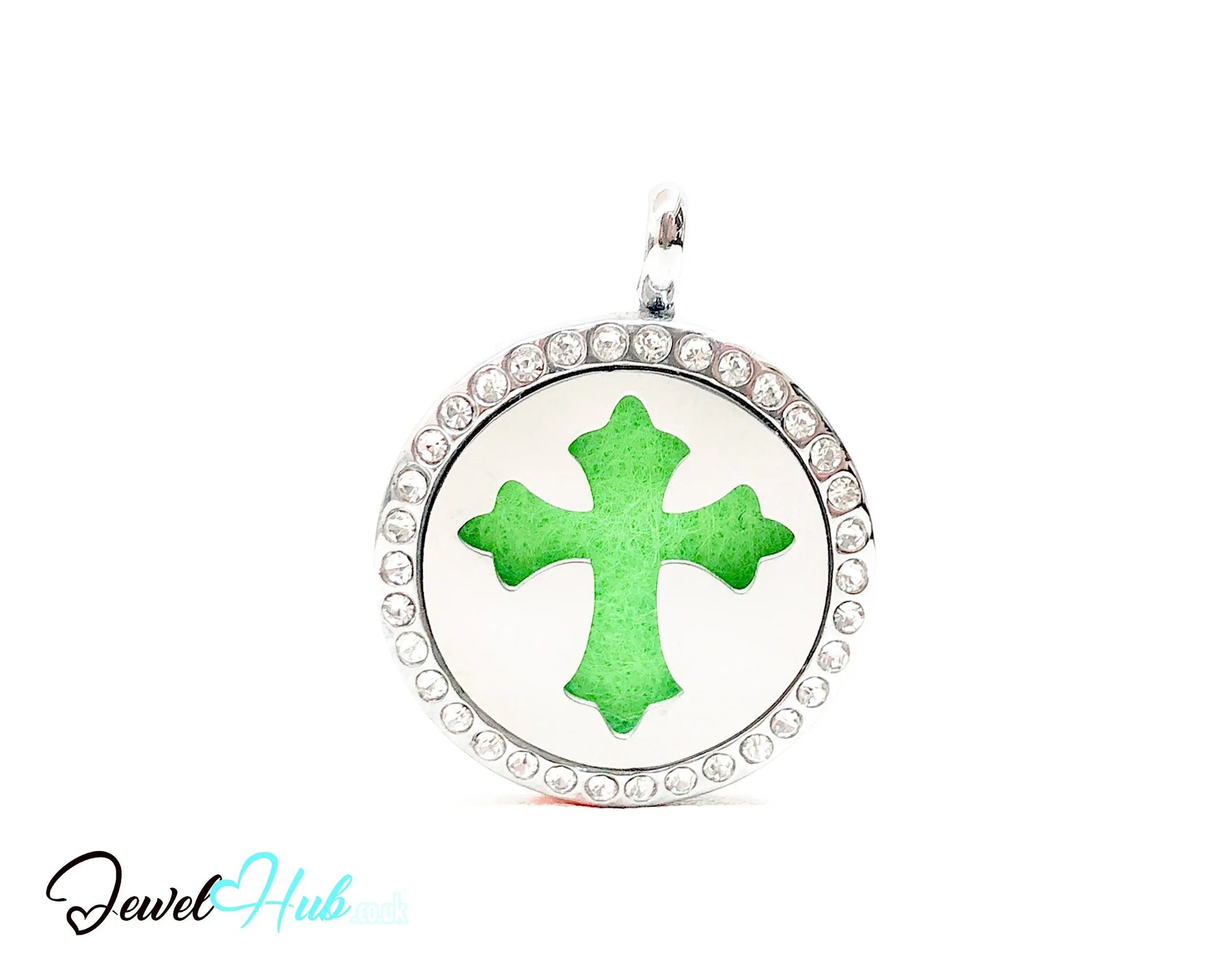 ✝️ Crystal Cross – Stainless Steel Aromatherapy Pendant for Peace & Presence CT