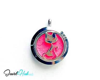 🐱 Purrfect Calm – Stainless Steel Aromatherapy Pendant for Cat Lovers & Cozy Vibes CT