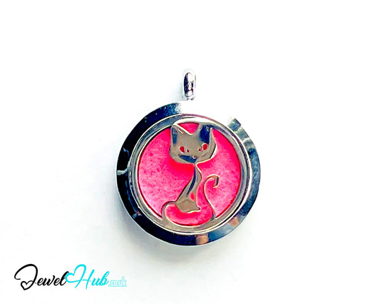 🐱 Purrfect Calm – Stainless Steel Aromatherapy Pendant for Cat Lovers & Cozy Vibes CT