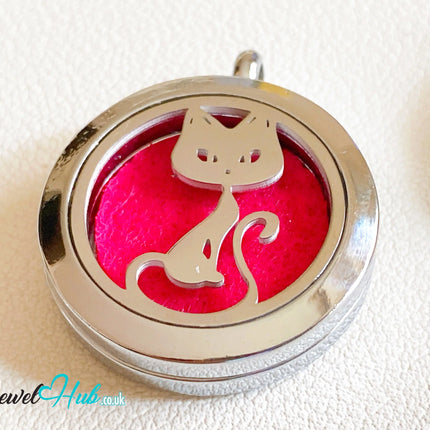 🐱 Purrfect Calm – Stainless Steel Aromatherapy Pendant for Cat Lovers & Cozy Vibes CT
