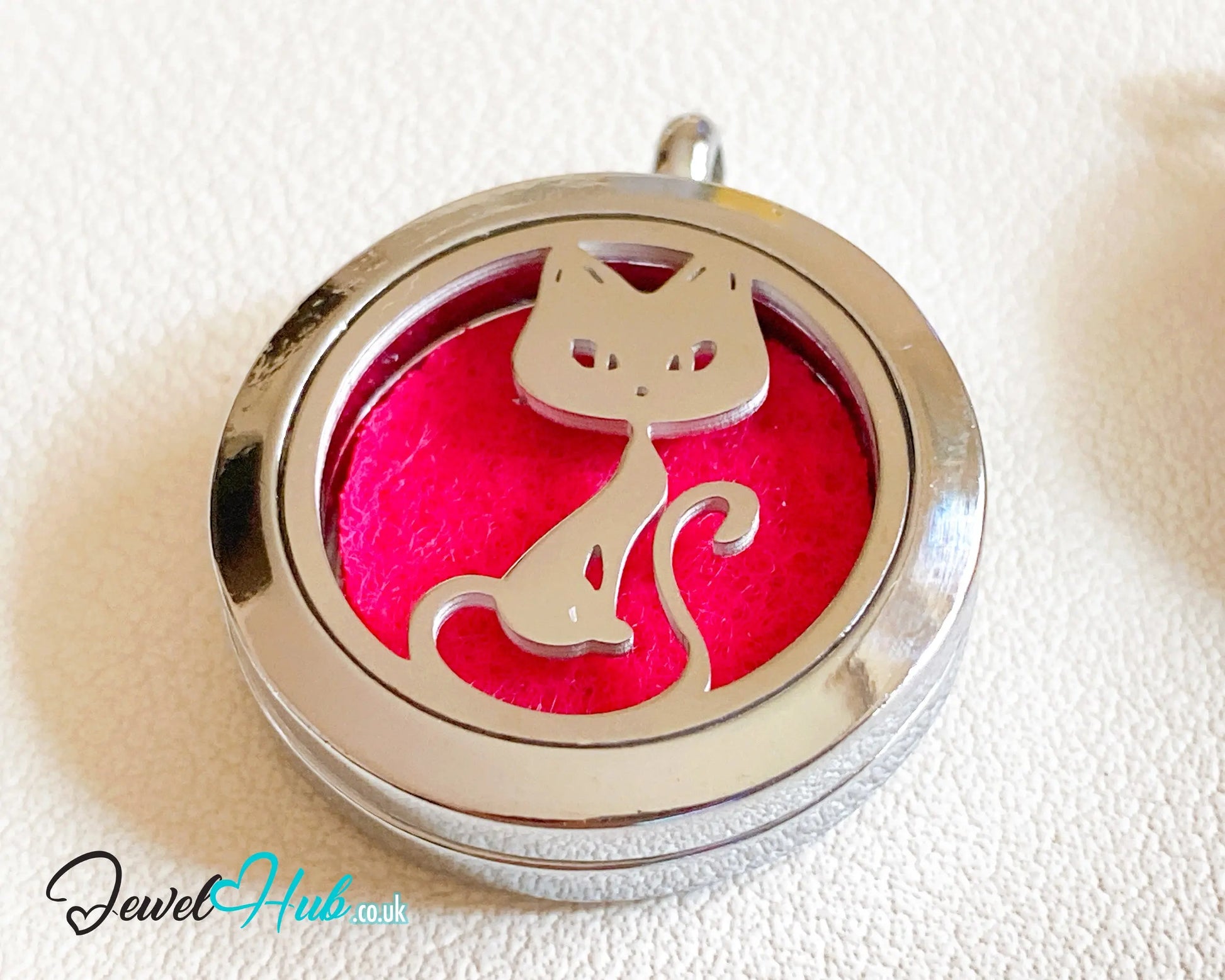 🐱 Purrfect Calm – Stainless Steel Aromatherapy Pendant for Cat Lovers & Cozy Vibes CT
