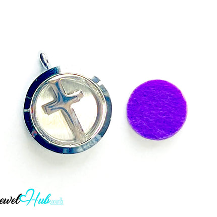 ✝️ Violet Grace – Stainless Steel Aromatherapy Pendant for Calm & Quiet Faith CT