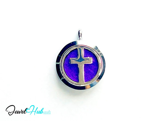 ✝️ Violet Grace – Stainless Steel Aromatherapy Pendant for Calm & Quiet Faith CT