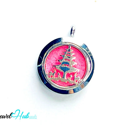 🎄 Festive Forest – Stainless Steel Aromatherapy Pendant for Yuletide Cheer & Calm CT