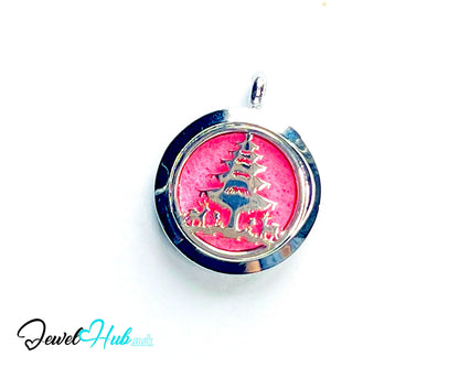 🎄 Festive Forest – Stainless Steel Aromatherapy Pendant for Yuletide Cheer & Calm CT