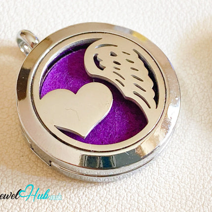 🪽 Heart & Wing – Stainless Steel Aromatherapy Pendant for Comfort & Care CT
