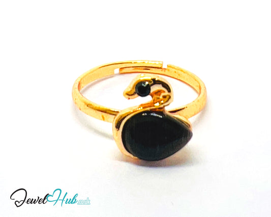🦢 Swan Ring – Zinc Alloy · Adjustable (J/K/L + K/L/M) · Symbolic Zinc Alloy Jewelry · Lightweight & Stylish
