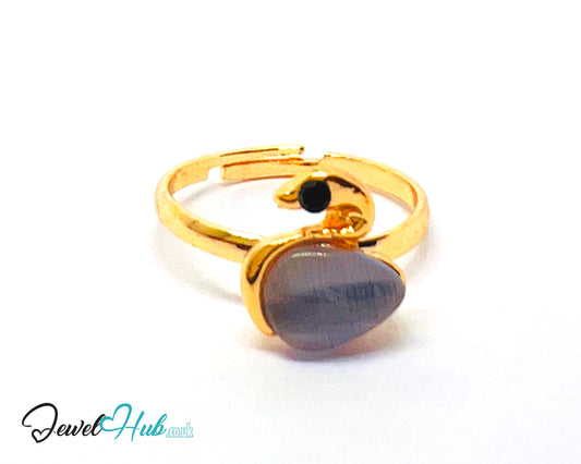 🦢 Swan Ring – Zinc Alloy · Adjustable (J/K/L + K/L/M) · Symbolic Zinc Alloy Jewelry · Lightweight & Stylish