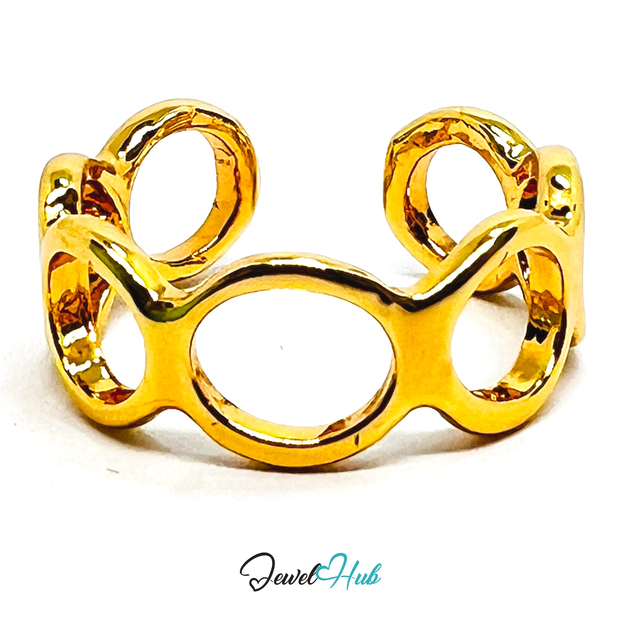 Zinc Alloy Gold Plated Open Circle Band Ring · Modern Statement