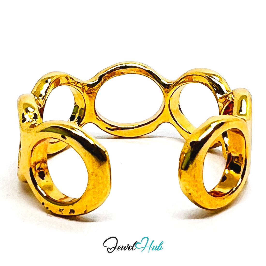 Zinc Alloy Gold Plated Open Circle Band Ring · Modern Statement