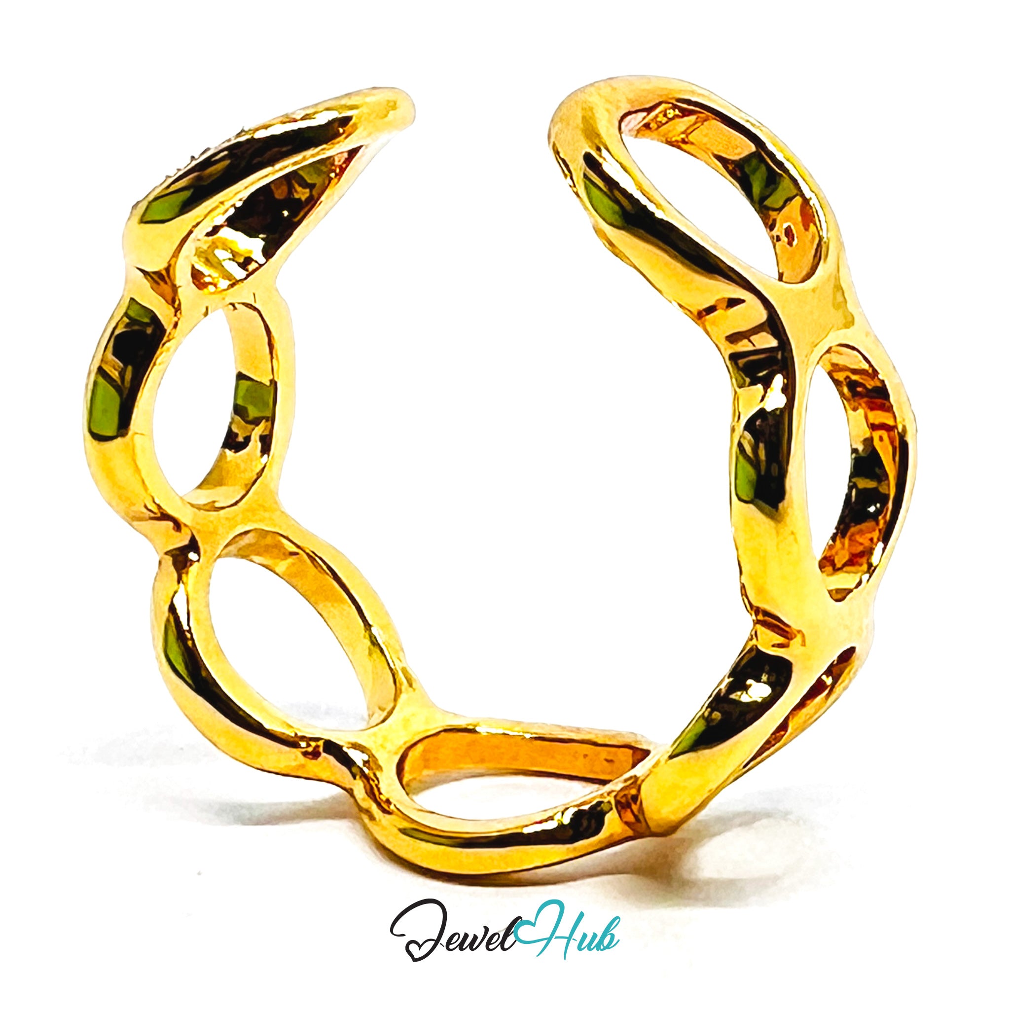 Zinc Alloy Gold Plated Open Circle Band Ring · Modern Statement