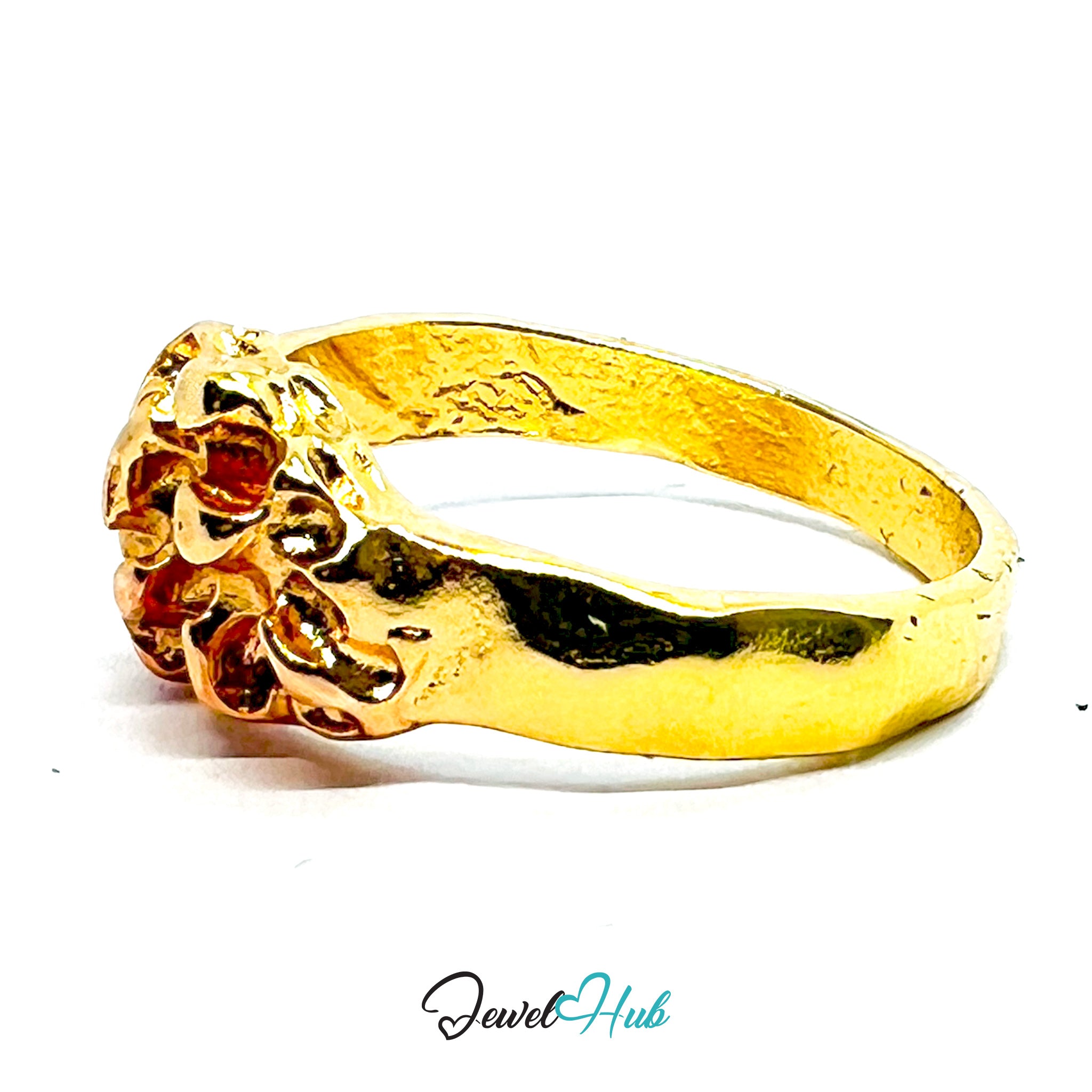 Zinc Alloy Ring Gold Organic Nugget Signet - UK Q Gold Plated