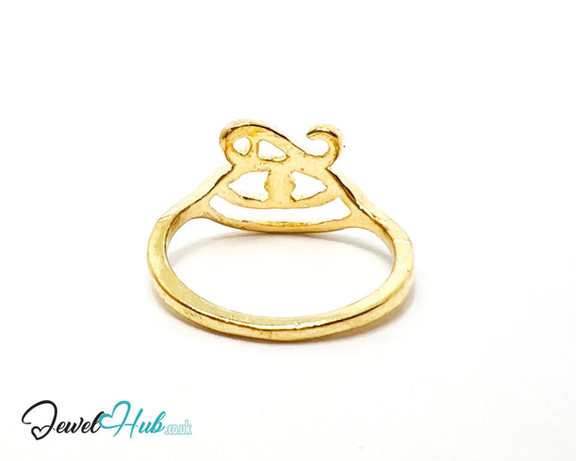 👁️ Gold Horus Eye Ring – Zinc Alloy · UK O · US 7.5 · Protective Motif · Polished Gold Finish CA