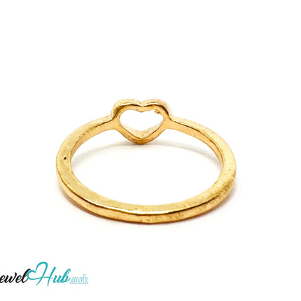 ❤️ Gold Open Heart Ring – Zinc Alloy · UK N · US 7 · Sculptural Heart Motif · Polished Gold Finish CA