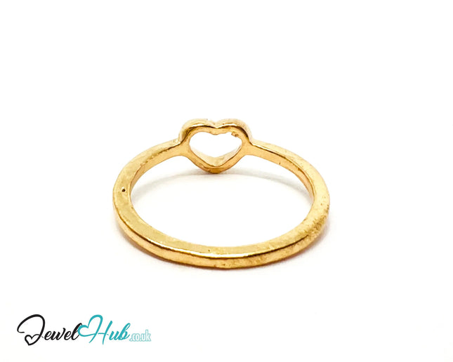 ❤️ Gold Open Heart Ring – Zinc Alloy · UK N · US 7 · Sculptural Heart Motif · Polished Gold Finish CA