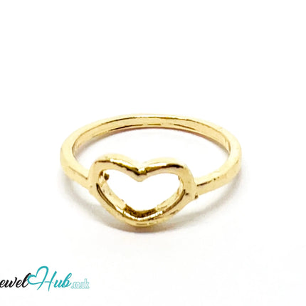 ❤️ Gold Mini Heart Ring –  Zinc Alloy · UK L · US 6 ·  Sculptural Open Heart Motif · Polished Finish CA