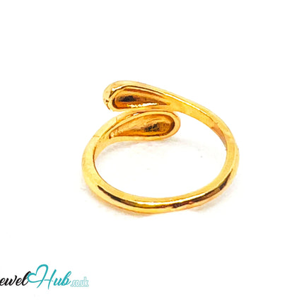 💫 Golden Teardrop Wrap Ring (A) · UK M · US 6.5 · Sculptural Boldness · Everyday Luxe Shine CA