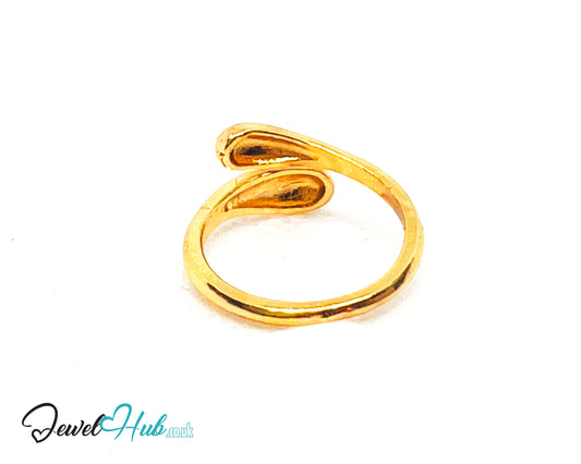 💫 Golden Teardrop Wrap Ring (A) · UK M · US 6.5 · Sculptural Boldness · Everyday Luxe Shine