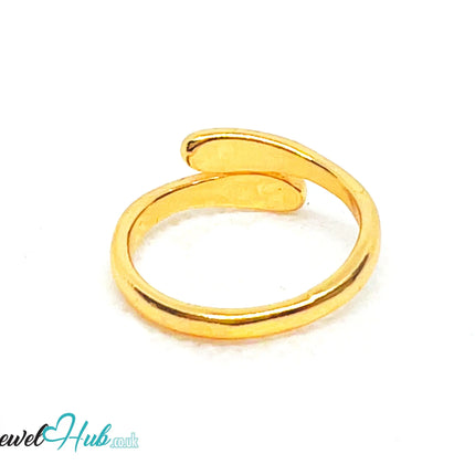 💫 Golden Teardrop Wrap Ring (C) UK P · US 7.5 · Minimalist Open Band · Everyday Luxe Statement CA