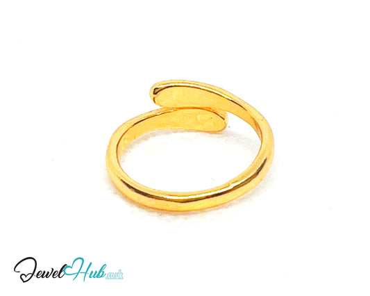 💫 Golden Teardrop Wrap Ring (C) UK P · US 7.5 · Minimalist Open Band · Everyday Luxe Statement