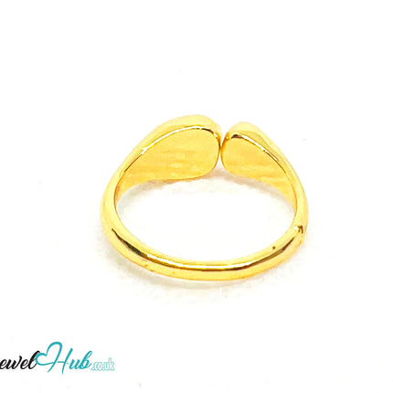 💫 Golden Teardrop Wrap Ring (D) · UK M · US 6.5 · Sculptural Split Band · Sleek Everyday Elegance CA