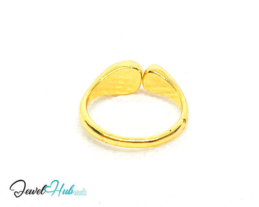 💫 Golden Teardrop Wrap Ring (D) · UK M · US 6.5 · Sculptural Split Band · Sleek Everyday Elegance