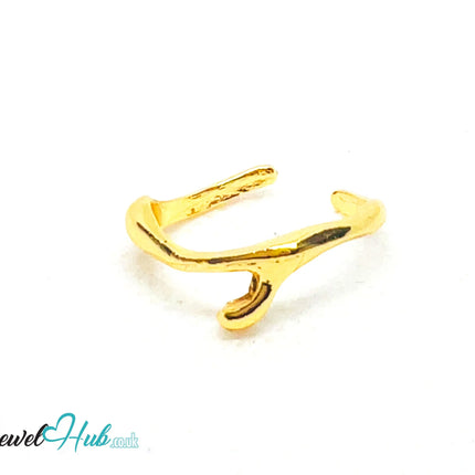 🌿 Branches Zinc Ring · UK K · US 5.25 · Sculptural Gold Plated · Abstract Nature-Inspired CT