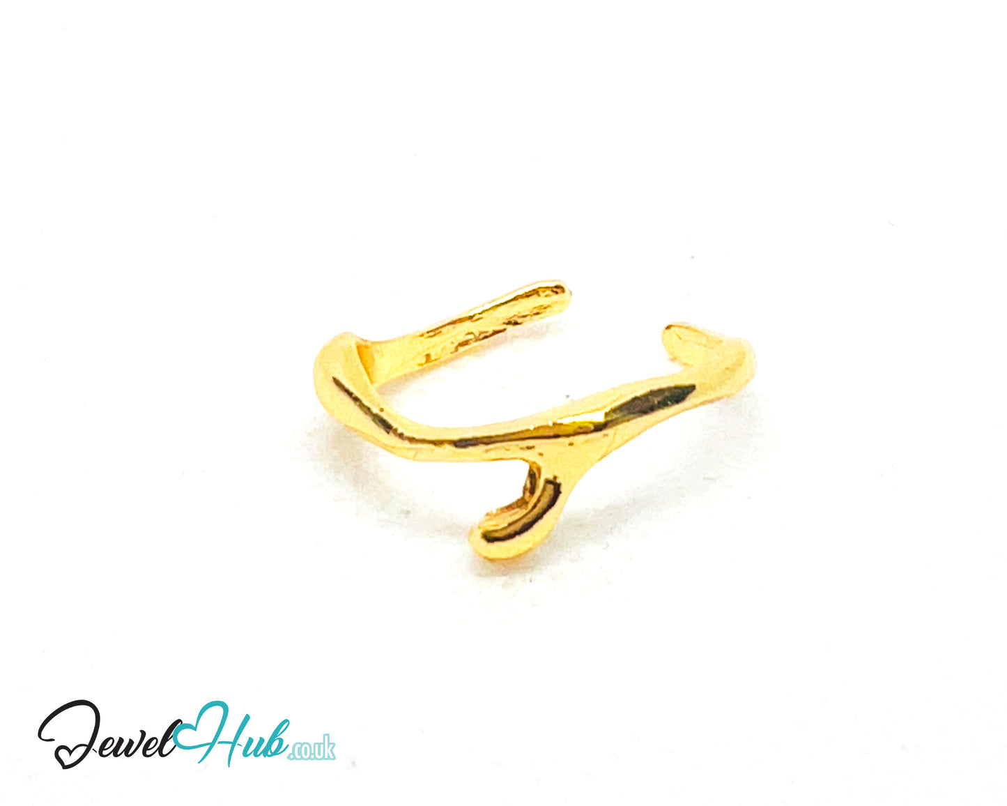 🌿 Branches Zinc Ring · UK K · US 5.25 · Sculptural Gold Plated · Abstract Nature-Inspired