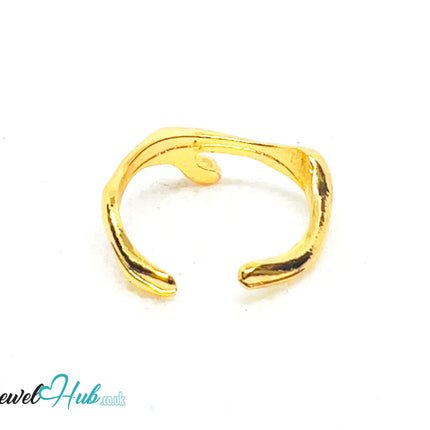 🌿 Branches Zinc Ring · UK K · US 5.25 · Sculptural Gold Plated · Abstract Nature-Inspired CT